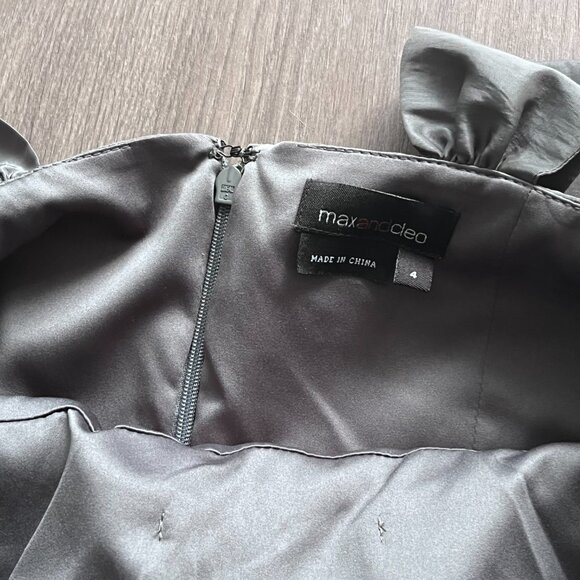 Max & Cleo Grey & Black Sleeveless Tulle Mini Dress with Bow Detail - Picture 4 of 11